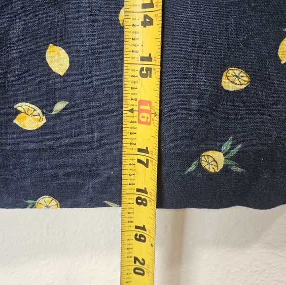 J.CREW Lemon Print Skirt Size 4 Linen-cotton Scalloped Skirt Womens Blue - Picture 3 of 5